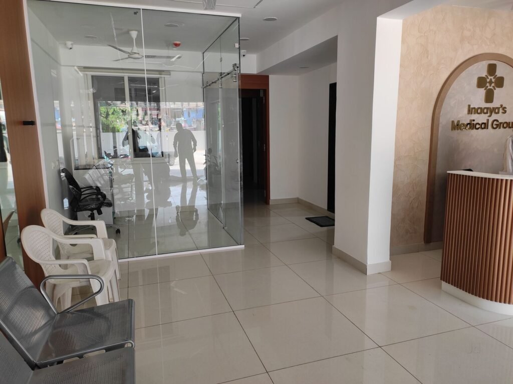 Exterior entrance of Inaaya’s Medical Group clinic, Hyderabad